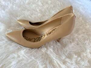 Sam Edelman Hazel Pointed Toe Stiletto Pumps in Nude Leather